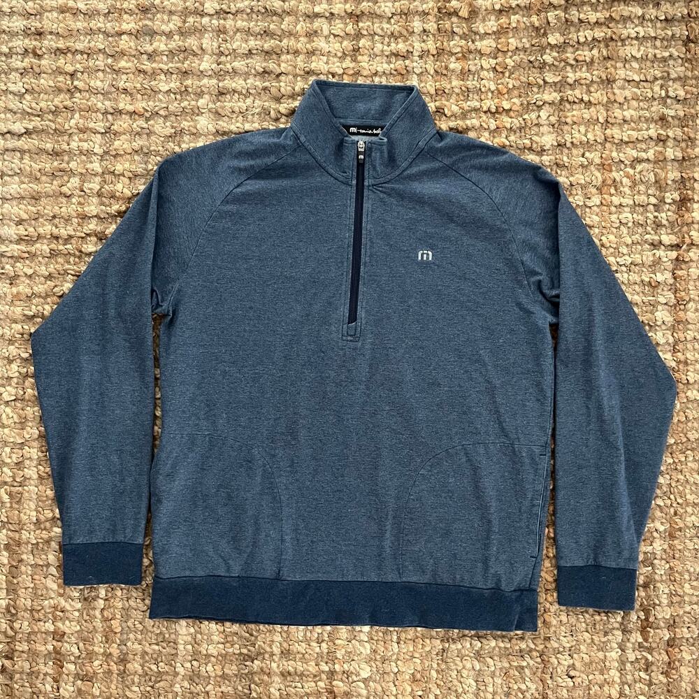 TravisMathew Gray Quarter Zip XL Golf Performance Pullover Stretch Athletic EUC